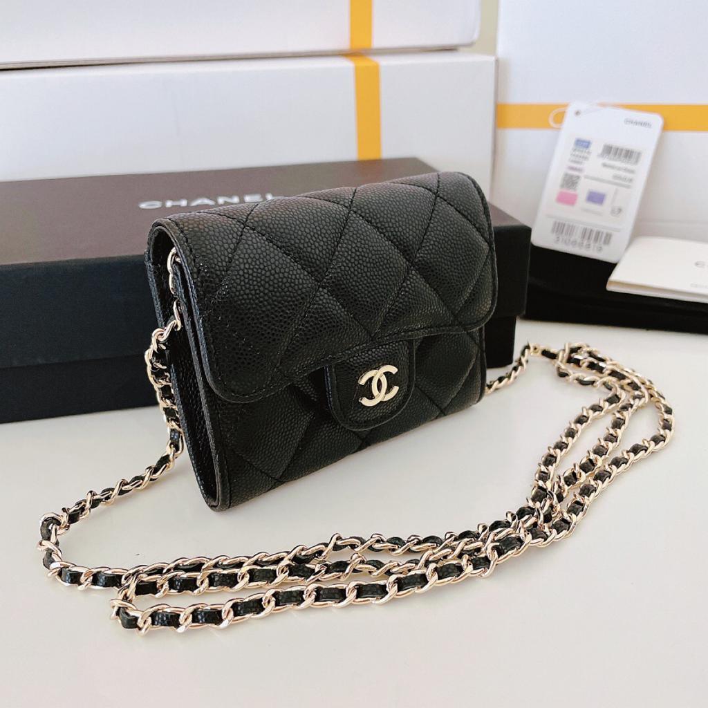 mini wallet on chain caviar Leather