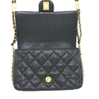 23c Mini Flap Bag Chain Grained Calfskin Black