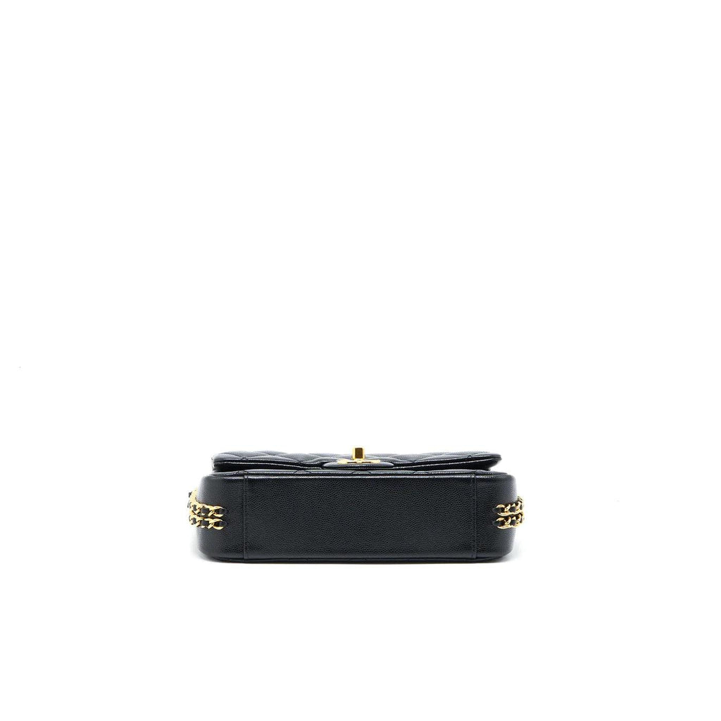 23c Mini Flap Bag Chain Grained Calfskin Black