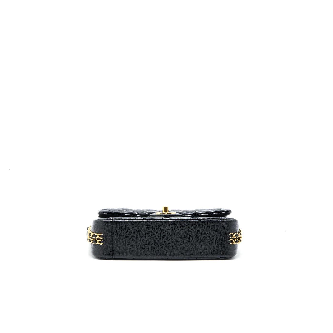 23c Mini Flap Bag Chain Grained Calfskin Black