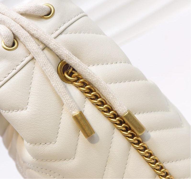 GG Marmont mini bucket Bag White Leather