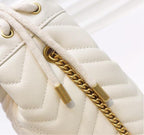 GG Marmont mini bucket Bag White Leather