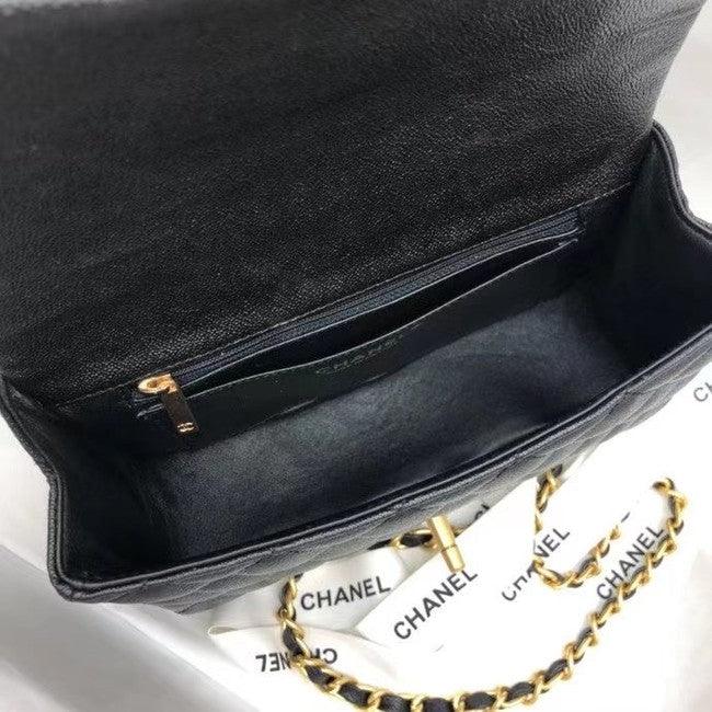 Mini Flap bag with Top Handle Caviar