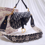 Mini Saddle Bag Blue Oblique Jacquard