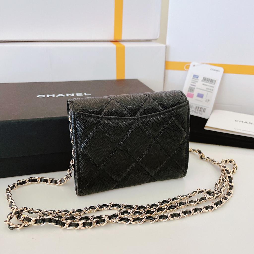 mini wallet on chain caviar Leather