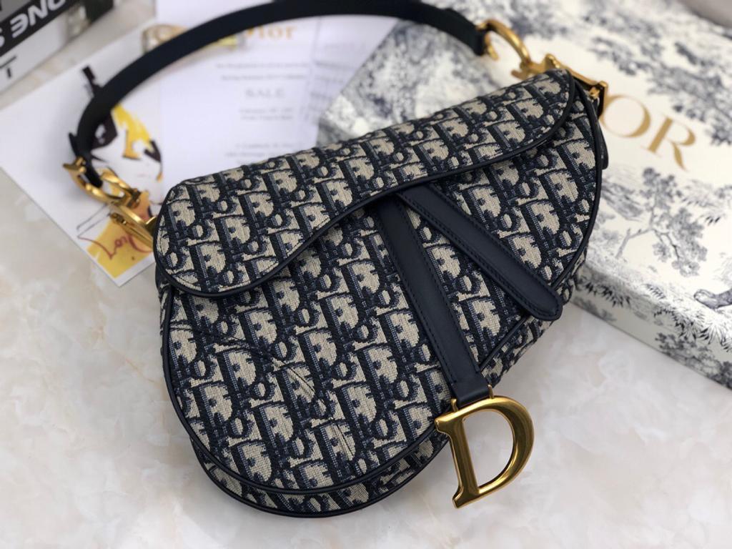 medium Saddle bag with Strap blue oblique