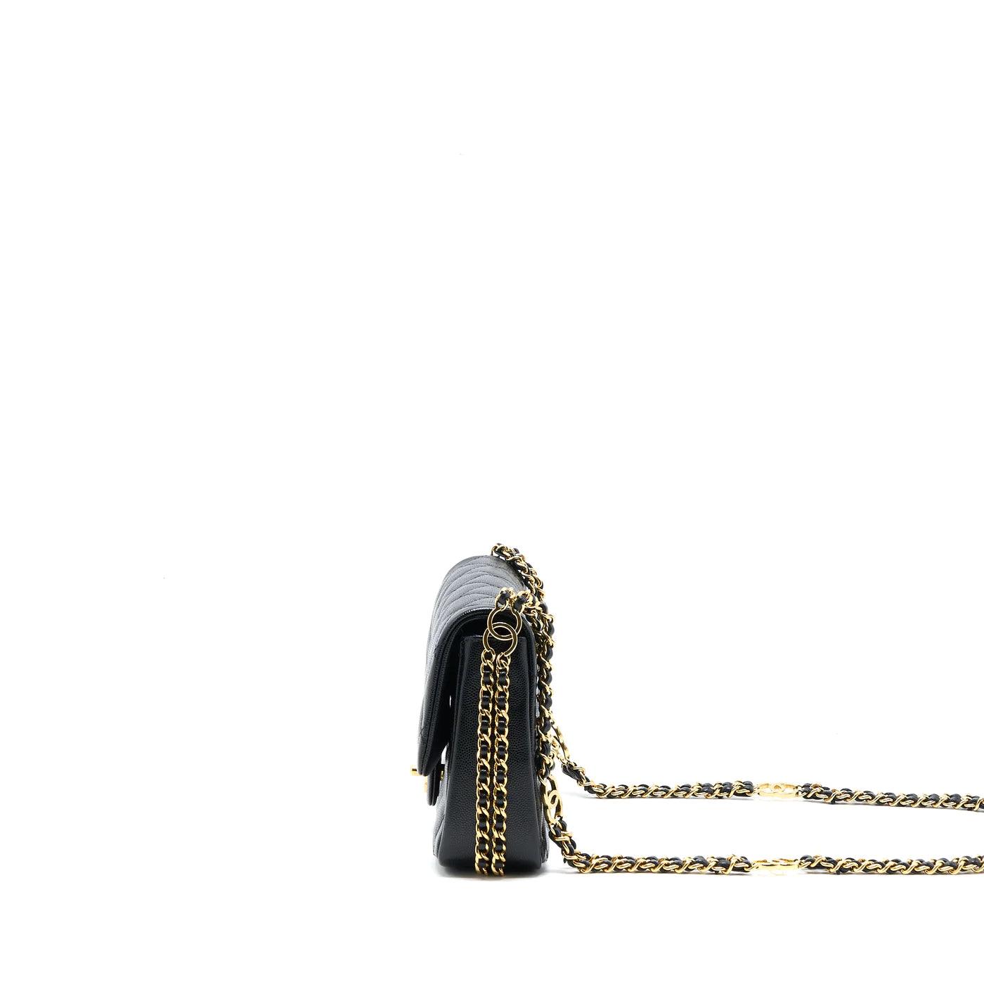 23c Mini Flap Bag Chain Grained Calfskin Black