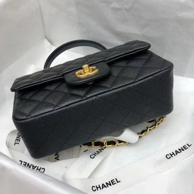 Mini Flap bag with Top Handle Caviar