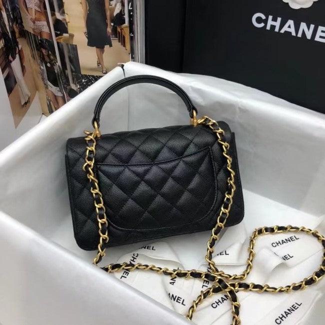 Mini Flap bag with Top Handle Caviar