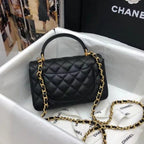 Mini Flap bag with Top Handle Caviar