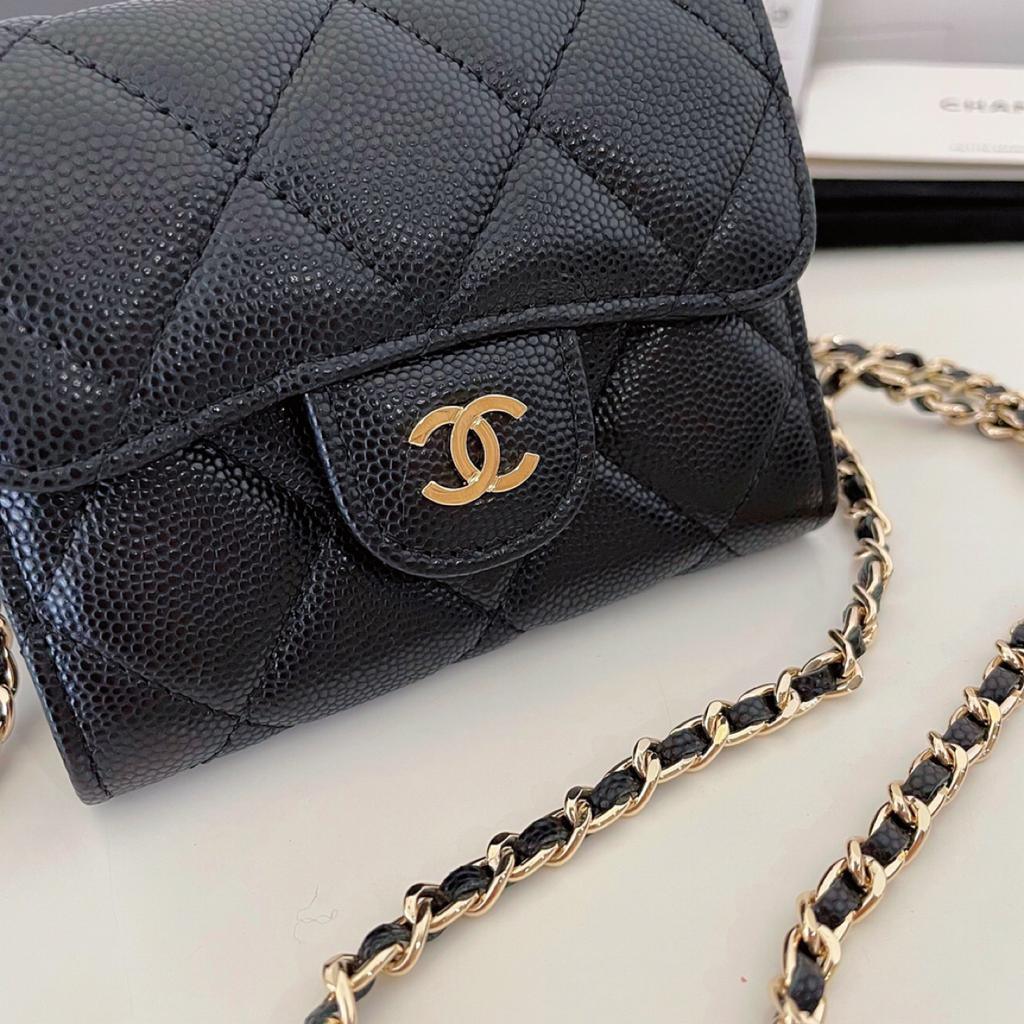 mini wallet on chain caviar Leather