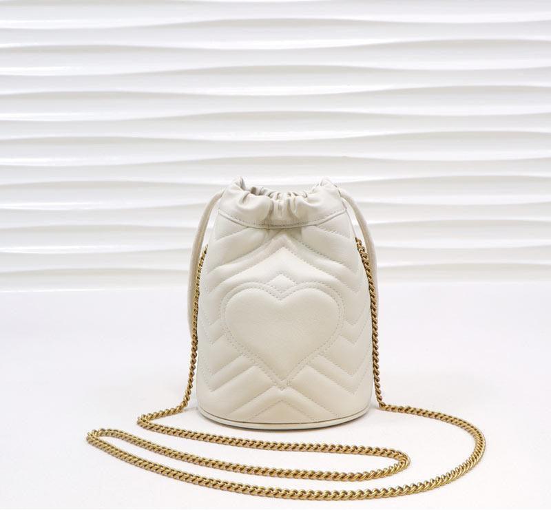 GG Marmont mini bucket Bag White Leather