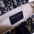Mini Saddle Bag Blue Oblique Jacquard