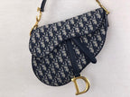 medium Saddle bag with Strap blue oblique