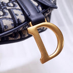 Mini Saddle Bag Blue Oblique Jacquard
