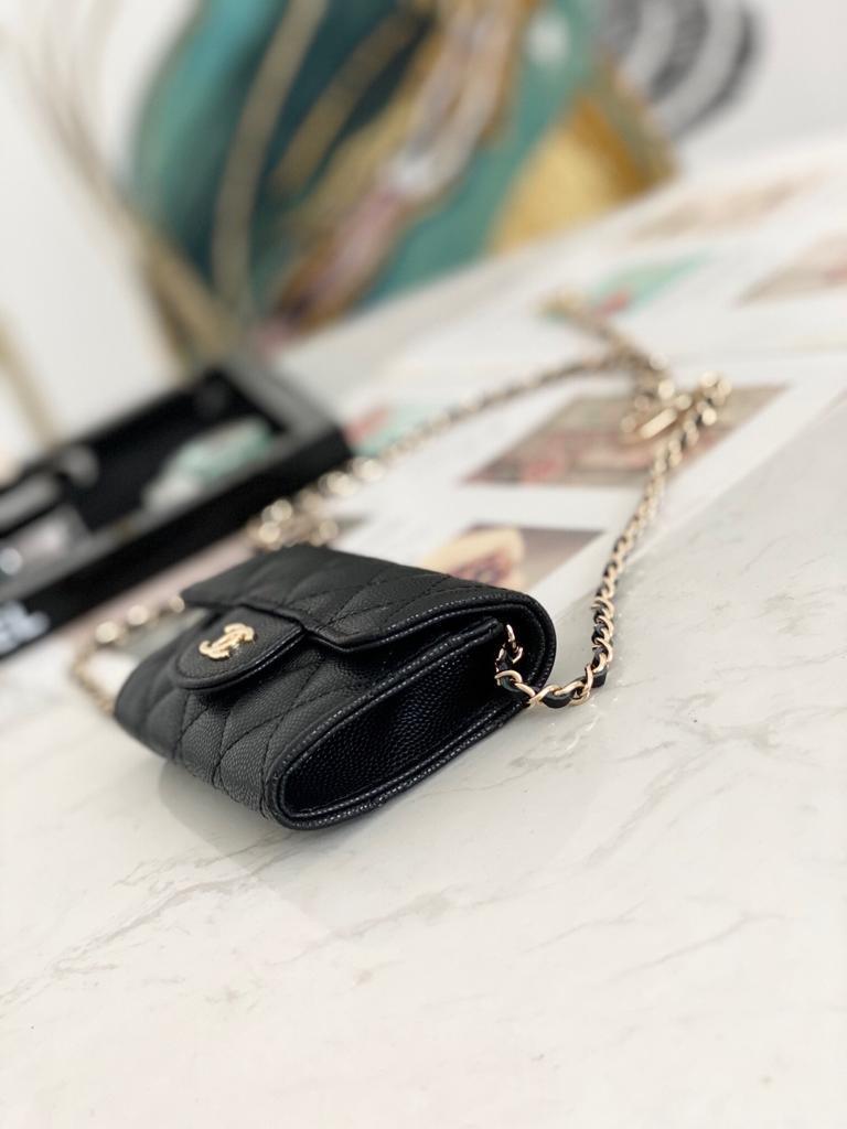 mini wallet on chain caviar Leather