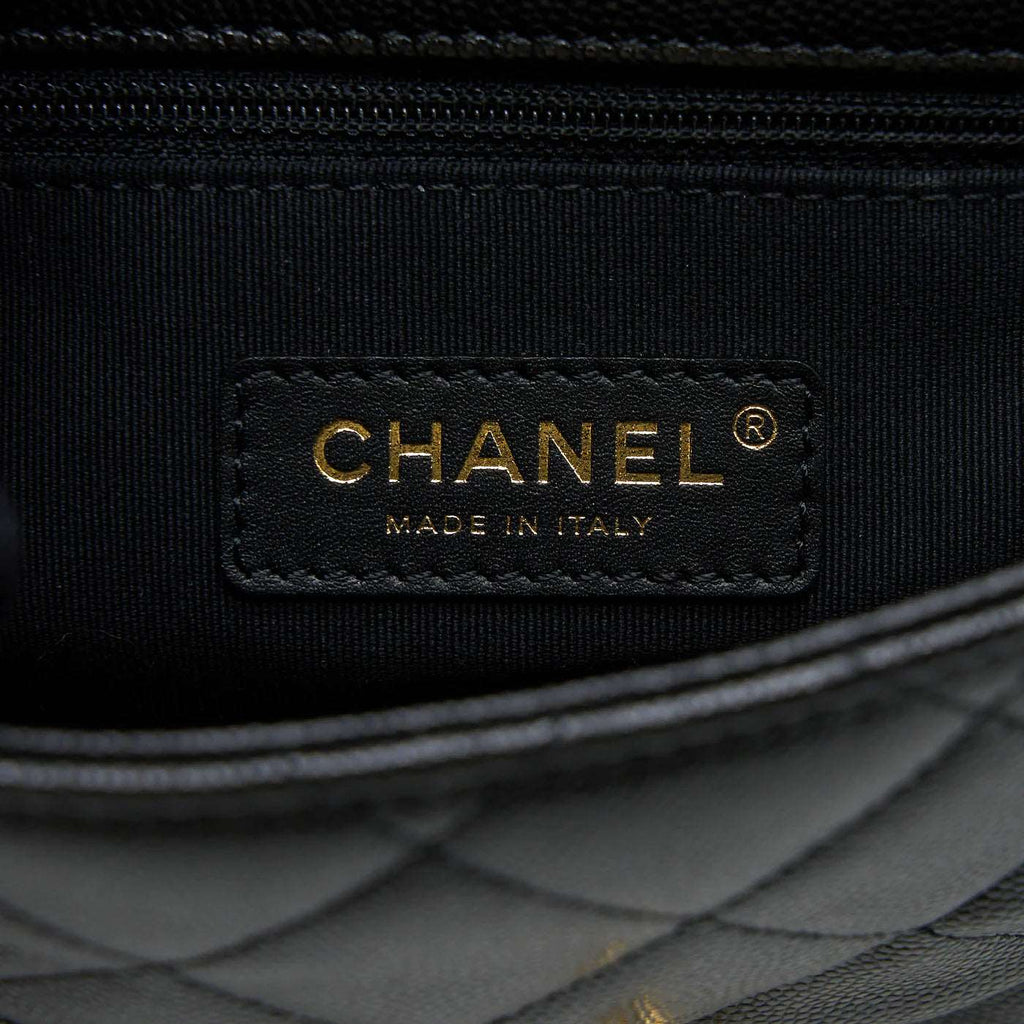 23c Mini Flap Bag Chain Grained Calfskin Black