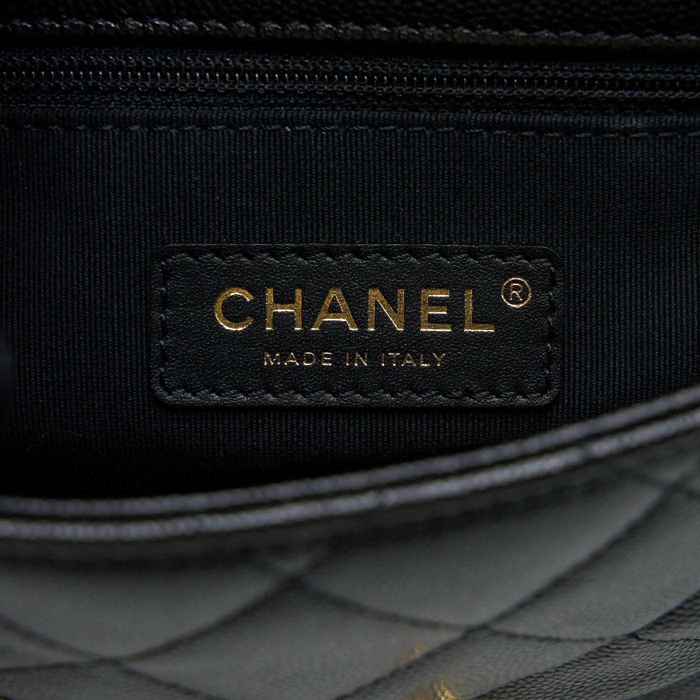 23c Mini Flap Bag Chain Grained Calfskin Black