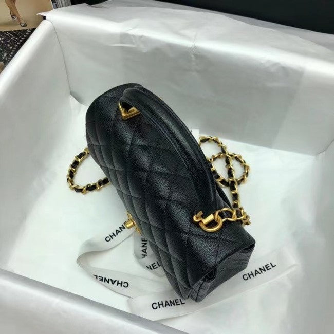Mini Flap bag with Top Handle Caviar