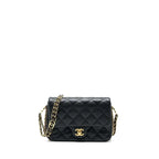 23c Mini Flap Bag Chain Grained Calfskin Black